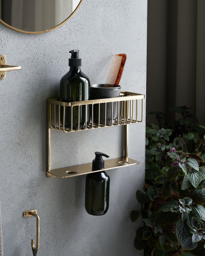 Bathroom Shelf Tidy in Brass