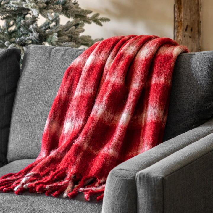 Heritage Check Faux Mohair Throw