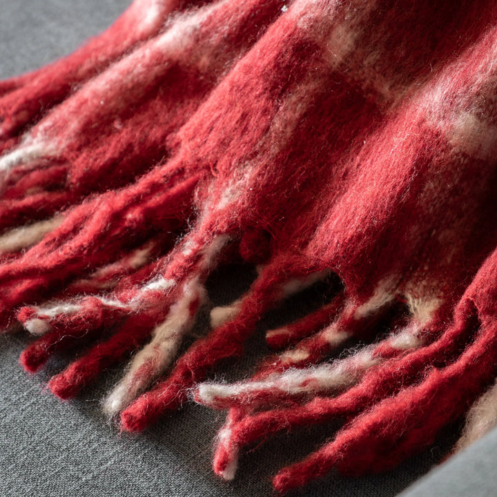 Heritage Check Faux Mohair Throw