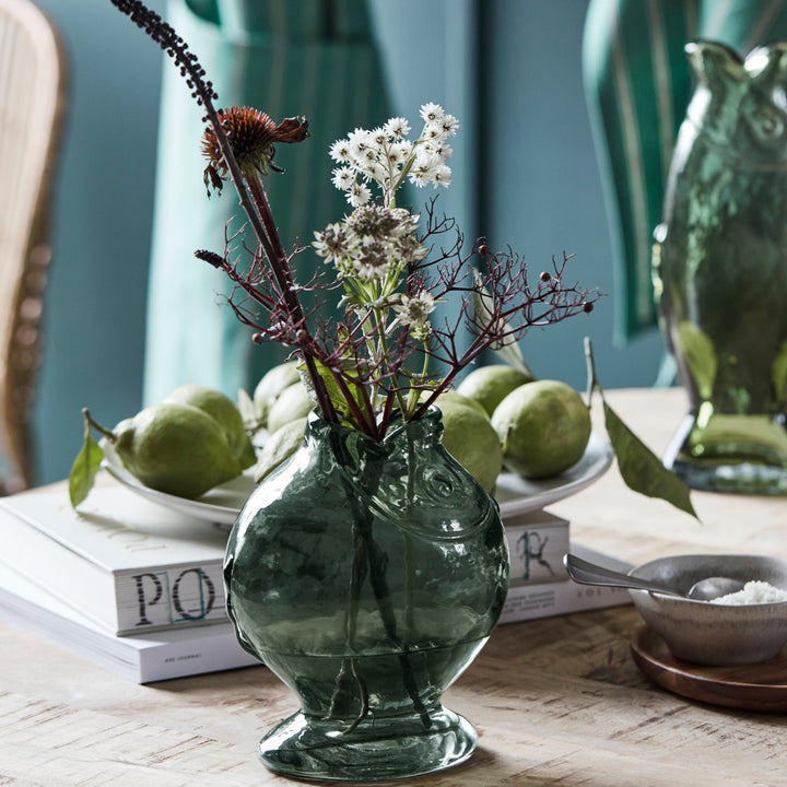 Fish Vase in Smoke Grey