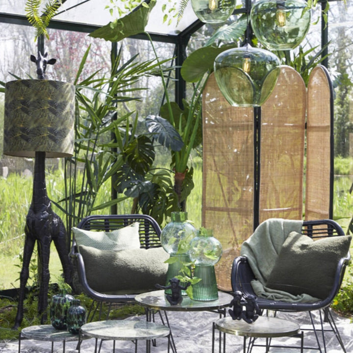 Rattan skærm - Natur & Sort