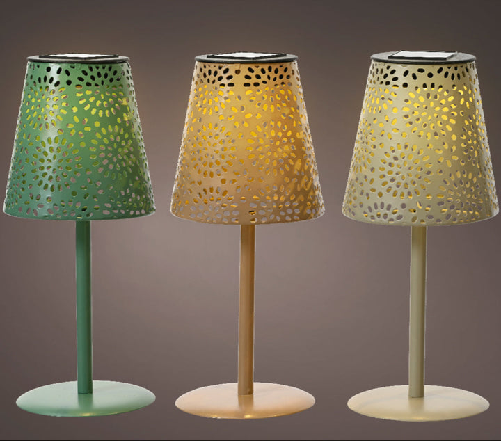 Filigree Metal Solar Table Lamp