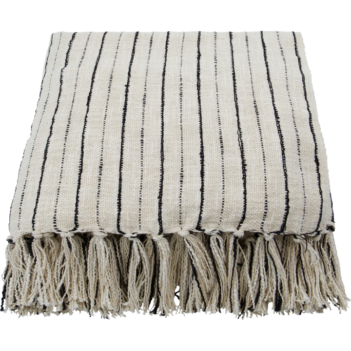 Lines Throw in Black Off White