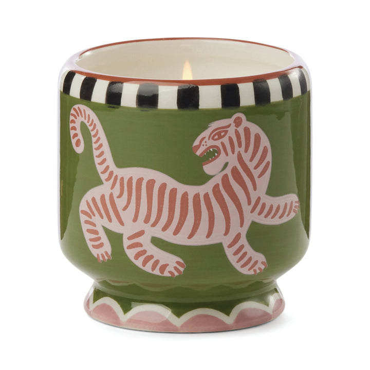 A Dopo Tiger Ceramic Candle In Black Cedar & Fig