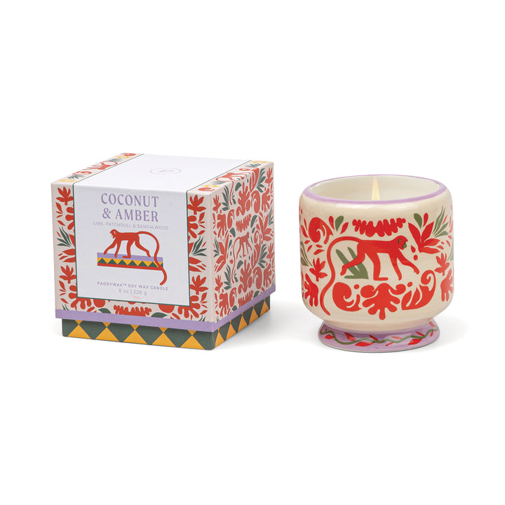 A Dopo Jungle Ceramic Candle In Coconut & Amber