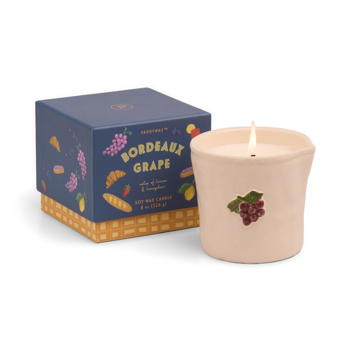 Bistro Grapes Embossed Ceramic Candle