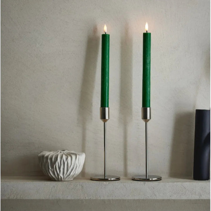 LED Chandelier Candles in Green | set of 2