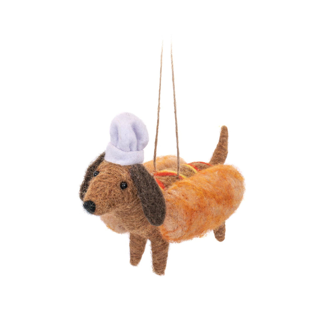 Hot-Sausage-Dog Felt Decoration