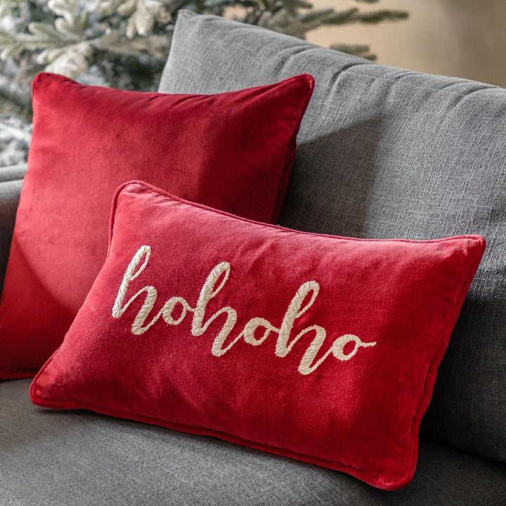 HoHoHo Chenille Embroidered Cushion