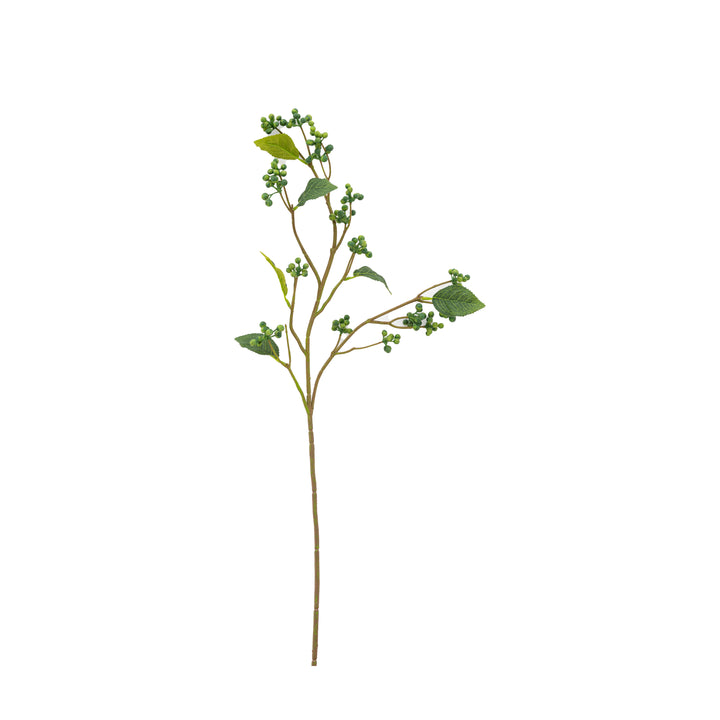 Faux Stem Berry Foliage Green 12pk