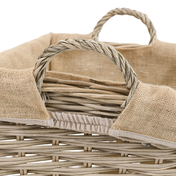 Faden Square Lined Basket In Natural Set of 3