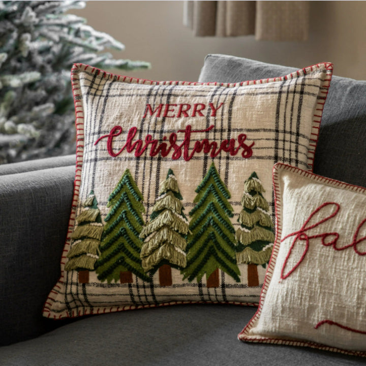 Heritage Trees Merry Christmas Cushion