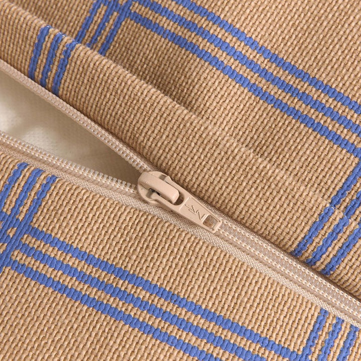 Vibes Kids Armchair Beanbag Brown Blue Windowpane