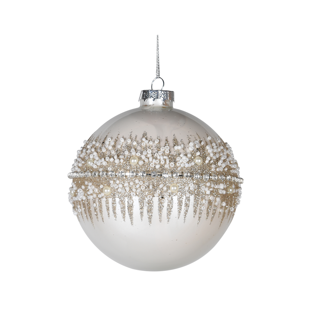 Silver Beaded Bauble