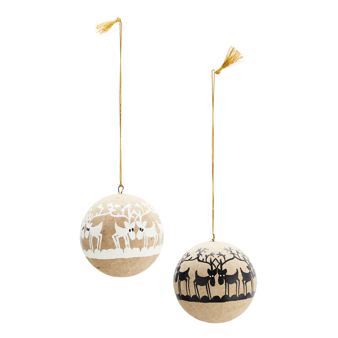 Hand Painted Paper Mache Baubles