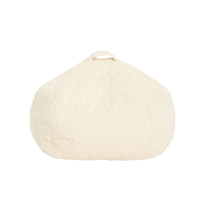 Quilted Round Beanbag in Natural by Nobodinoz