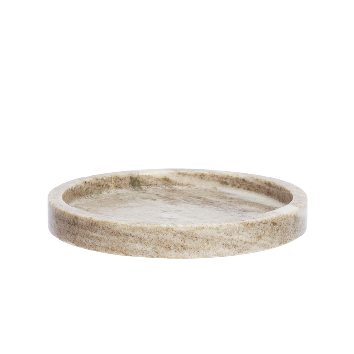 Round Marble Tray In Beige