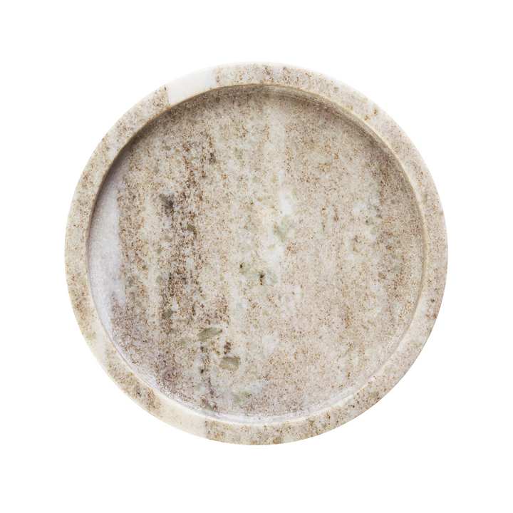 Round Marble Tray In Beige