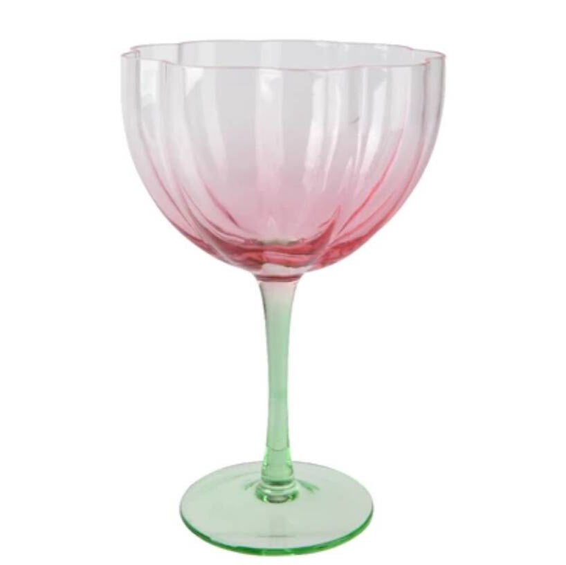 Set of Two Colourflow Coupe Wine Glasses