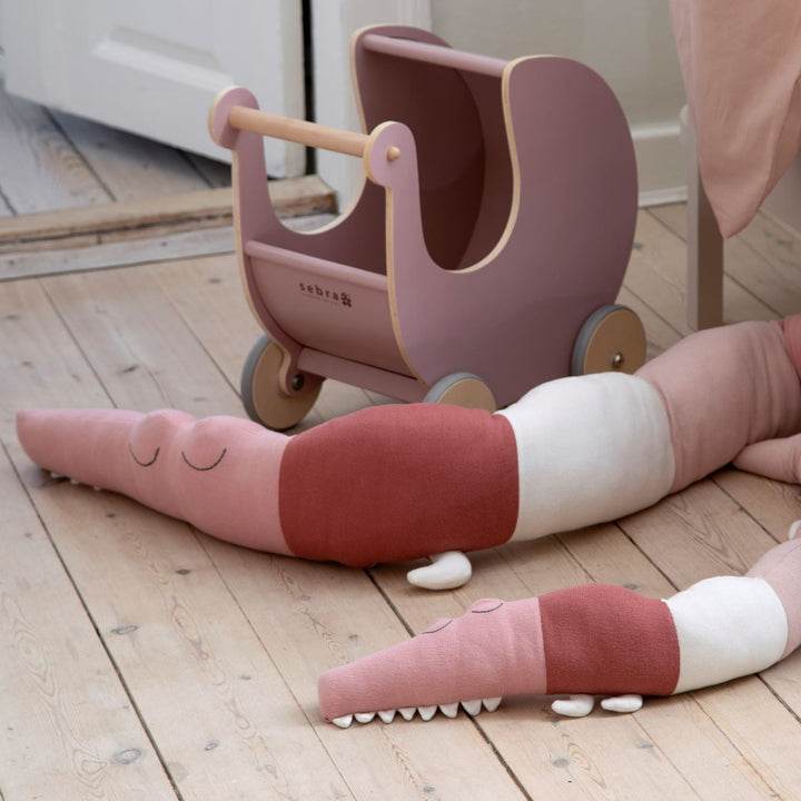 Landau pour poupées en bois blanc par Sebra