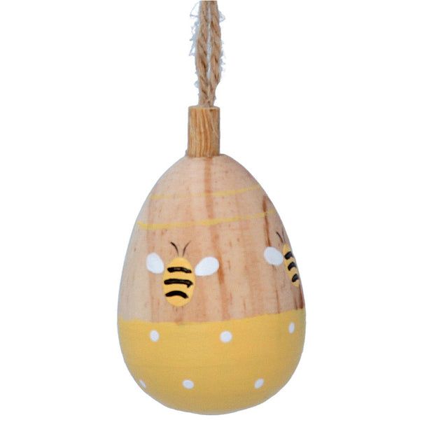 Set Of 3 Wooden Easter Eggs With Bees