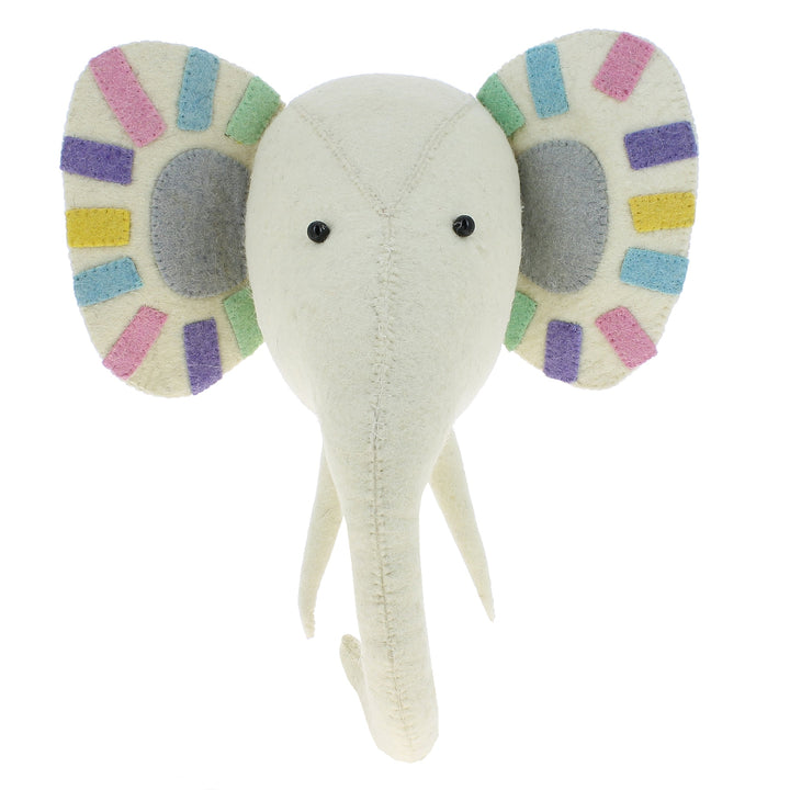 Pastel filt elefant væghoved