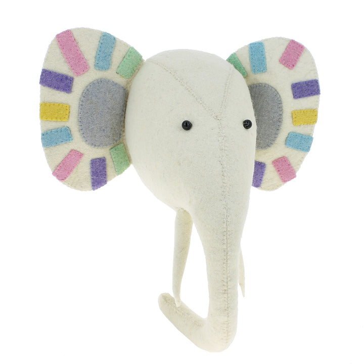 Pastel filt elefant væghoved