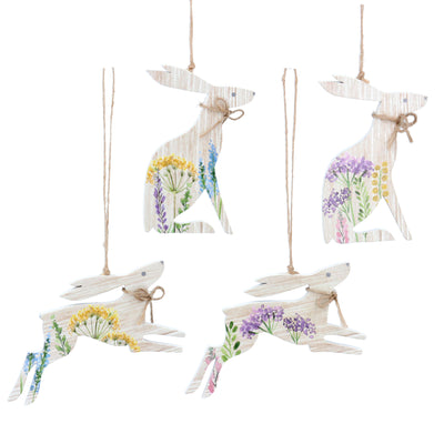 Set Of 4 Meadow Flower Hares