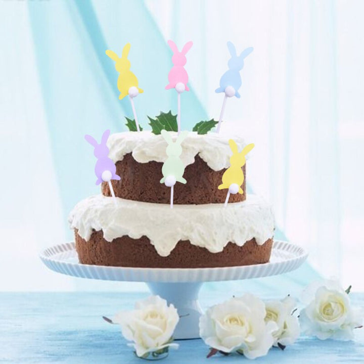 Ensemble de cinq pics de lapin pastel