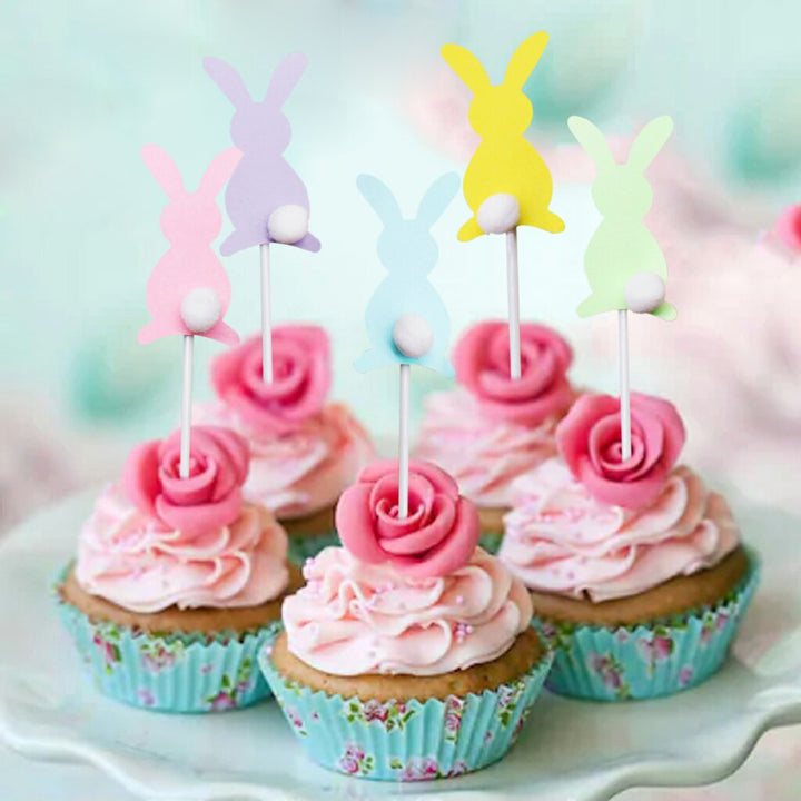 Ensemble de cinq pics de lapin pastel