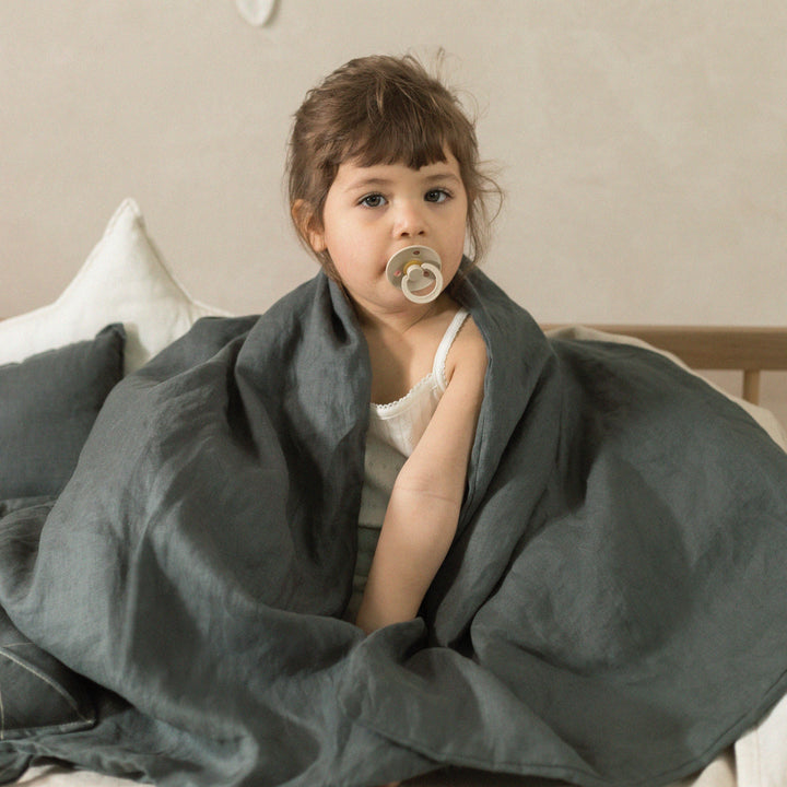 Ensemble de Couette Lin Francais en Vert Bleu par Nobodinoz