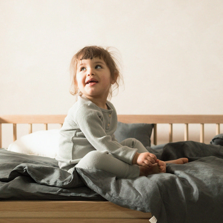 Ensemble de Couette Lin Francais en Vert Bleu par Nobodinoz