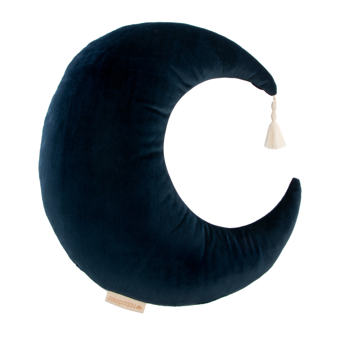 Velvet Pierrot Moon Cushion Night Blue fra Nobodinoz