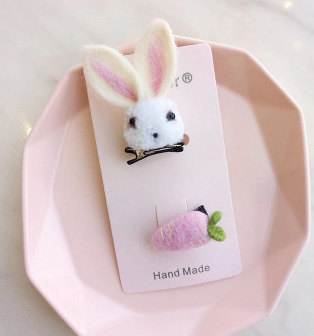 Set of 2 Bunny And Carrot Hair Clips