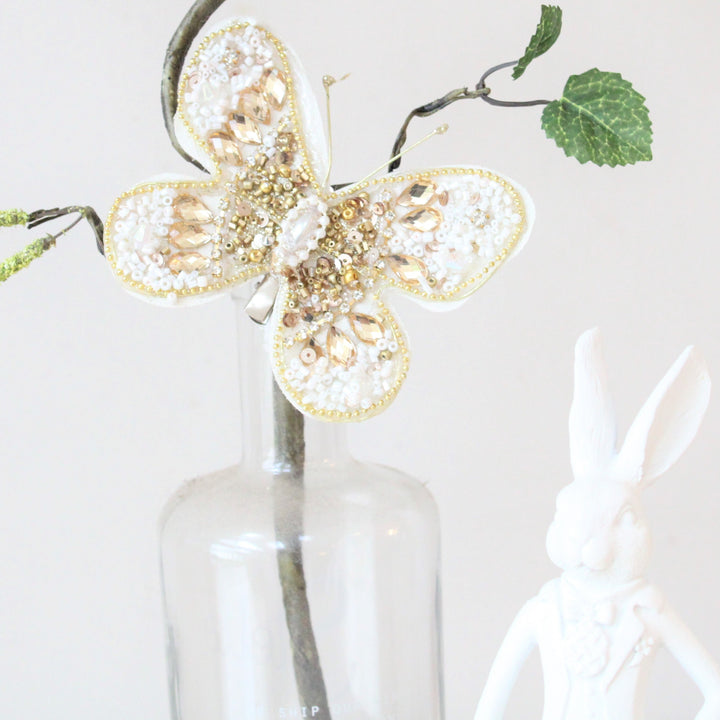 Décoration à clip papillon à paillettes