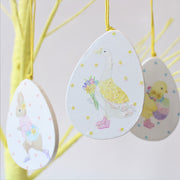 Set Of 3 Painted Wooden Easter Eggs