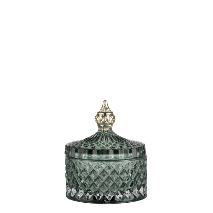 Granite Green Pressed Glass Storage Jar