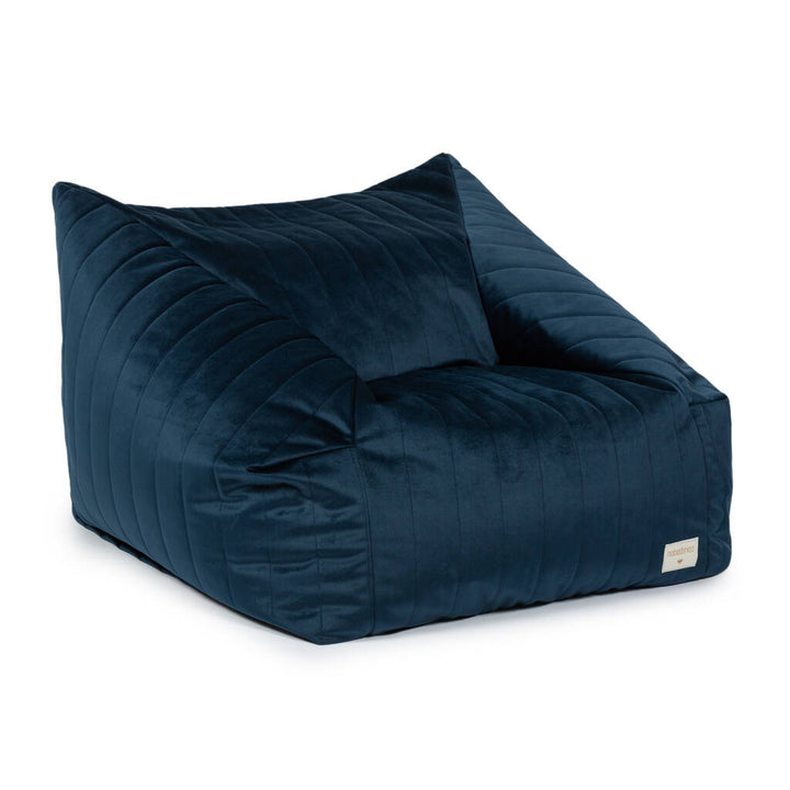 Pouf Chelsea en Velours Bleu Nuit par Nobodinoz