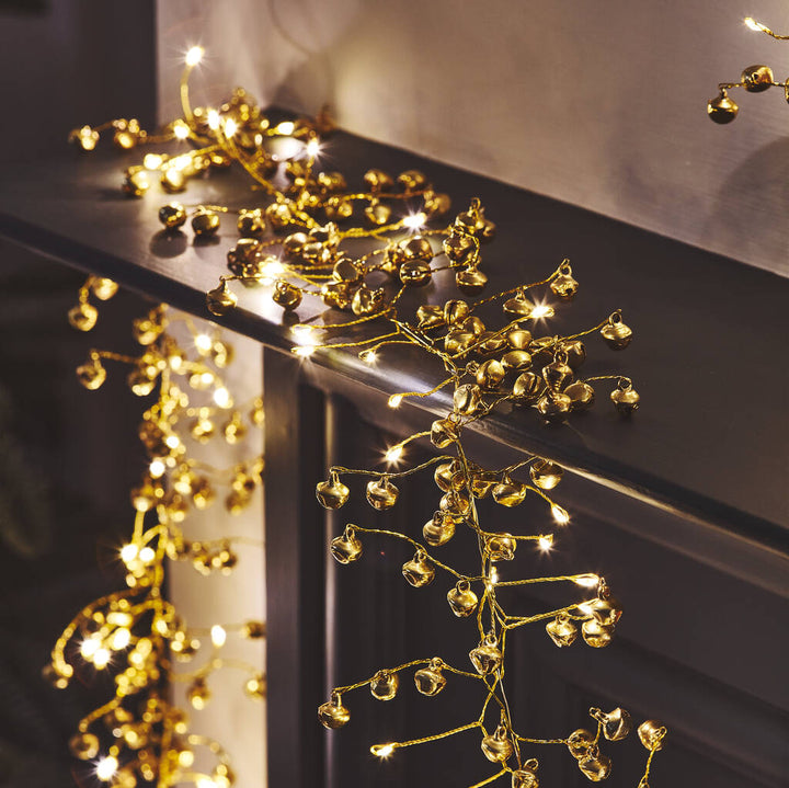 Golden Bells Batteri LED Light Garland