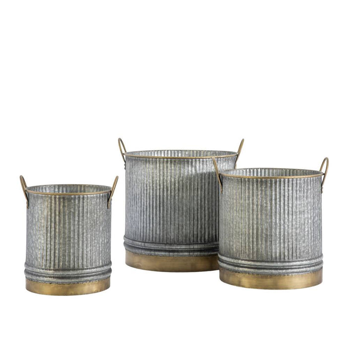 Serena Galvanised Metal Planter