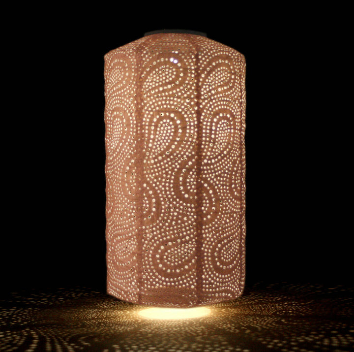 Marokkansk Solar Lantern - Pink Paisley