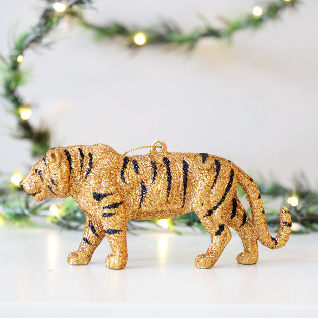 Gold Glitter Leopard / Tiger Decoration – www.