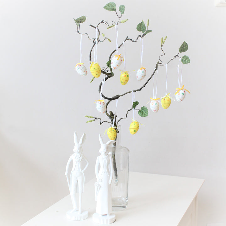 Sæt med 12 ditsy blomsteræggedekorationer