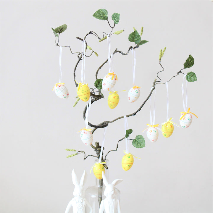 Sæt med 12 ditsy blomsteræggedekorationer