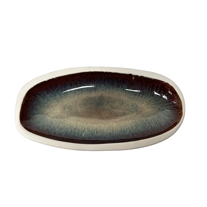 Medium Slim Glazed Plate Stormy Seas