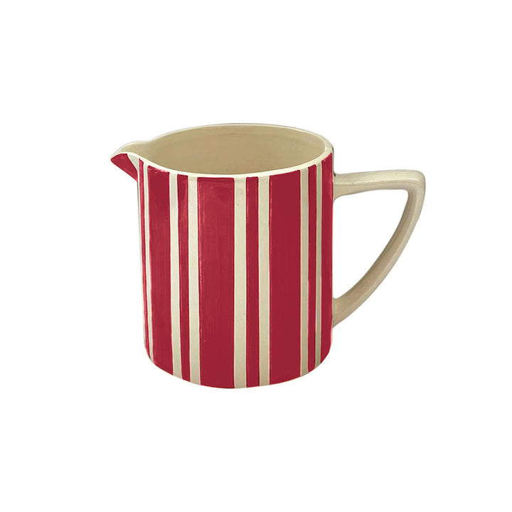 Small Red Striped Ceramic Jug