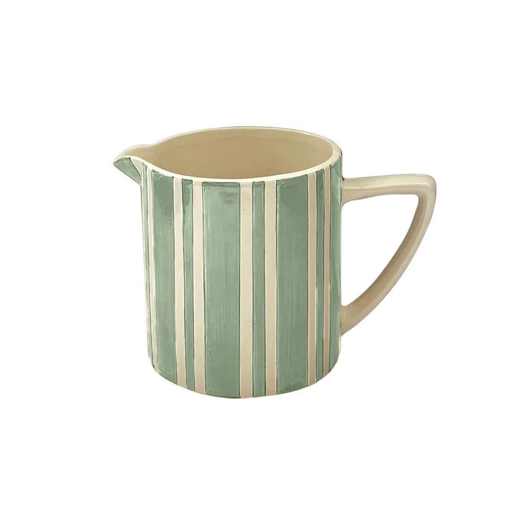 Small Matcha Striped Ceramic Jug