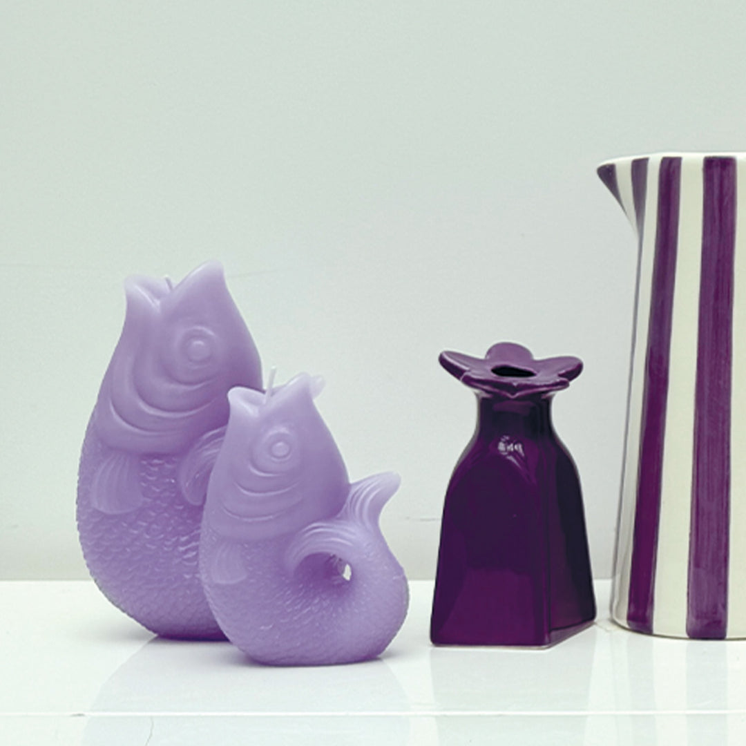 Small Lilac Fish Candle