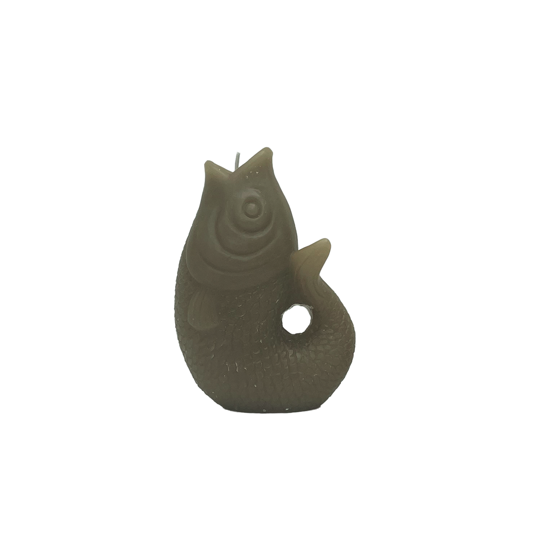 Small Khaki Fish Candle