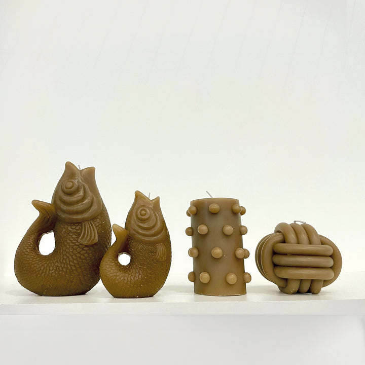 Small Khaki Fish Candle